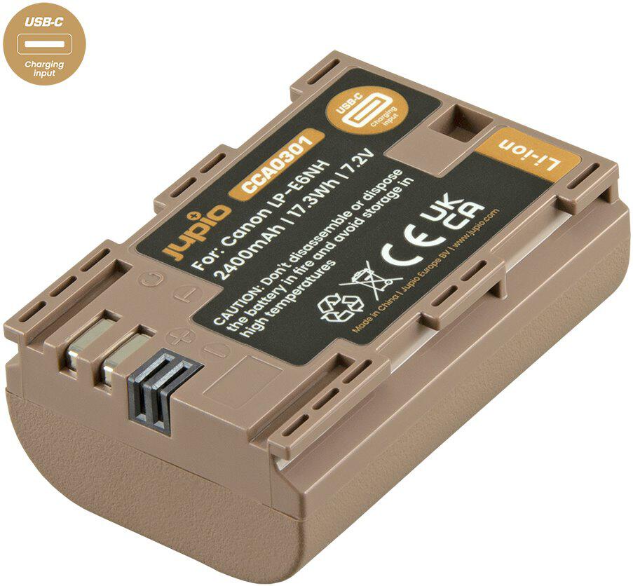 Baterie Jupio LP-E6NH *ULTRA C* 2400mAh s USB-C vstupem pro nabíjení