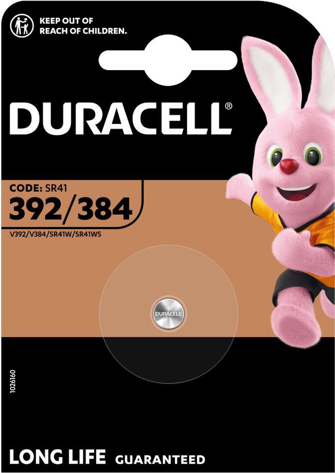Duracell silver-oxide knoflíková baterie 392/384/SR41 1ks (42468)