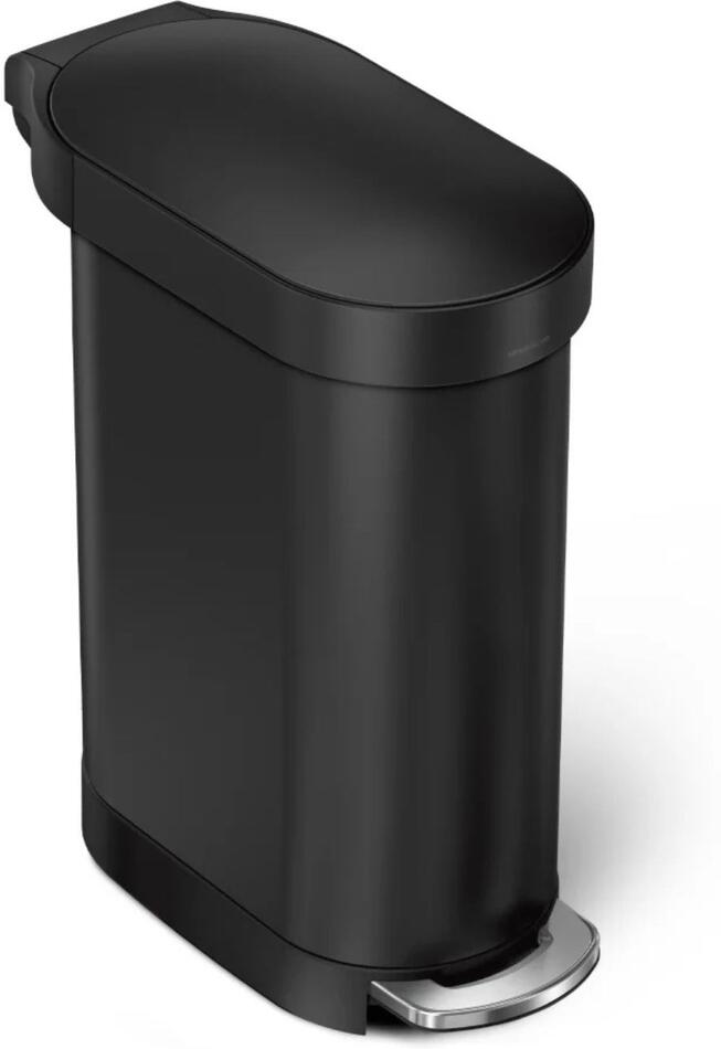 Úzký pedálový odpadkový koš Simplehuman Slim – 45 l, matná černá ocel CW2098