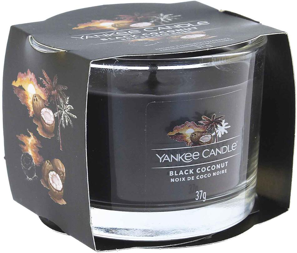 Yankee Candle Black Coconut votivní svíčka ve skle 37 g