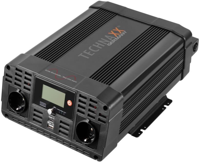 Technaxx měnič napětí 2000W, DC 12V na 2xUSB a 2x230V, čistý sinus (TE22) (4912)