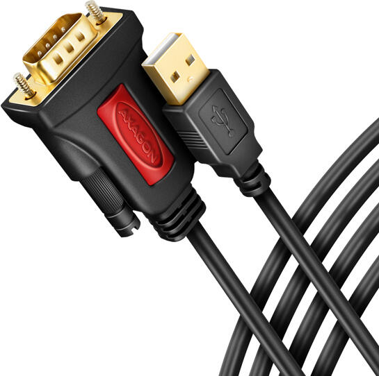 Axagon ADS-1PSN, USB-A 2.0 - sériový RS-232 DB9-M Prolific adaptér / kabel 1.5m