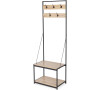 Předsíňová věšáková stěna Compactor s policemi na boty, kovová, 63 x 40 x 183 cm, černá