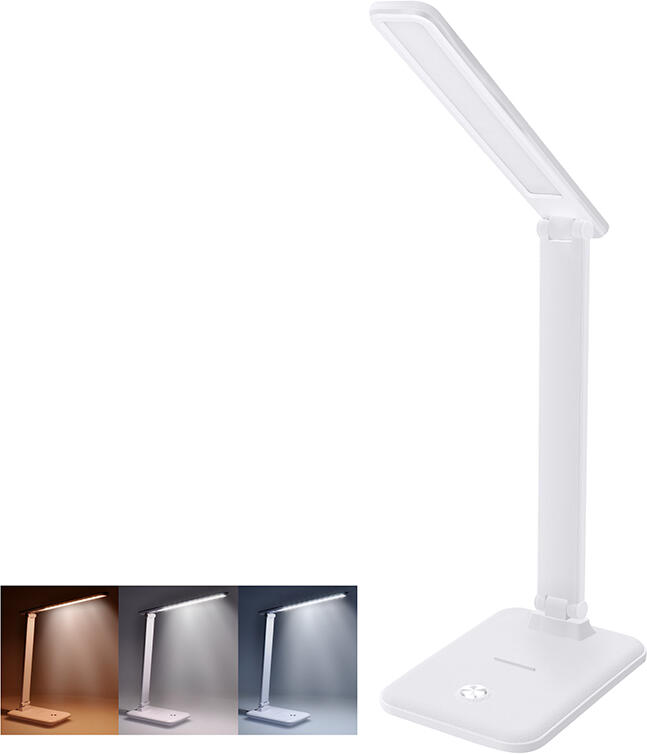 Solight LED stolní lampička 10W, 490lm, změna CCT, stmívání, bílá