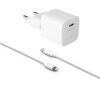 Set sov nabjeky FIXED Mini s USB-C vstupem a USB-C/Lightning kabelu, podpora PD, 1.2 metr, MFI, 30W, bl