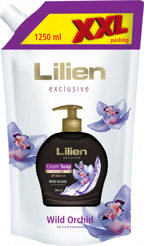 Lilien tekuté mýdlo krémové Wild Orchid XXL náplň, 1250 ml