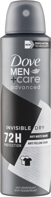 Dove Men+Care Advanced Invisible Dry Antiperspirant sprej, 150 ml
