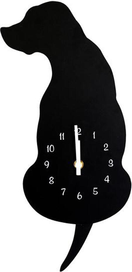 Nástěnné hodiny TORO černý pes 40cm