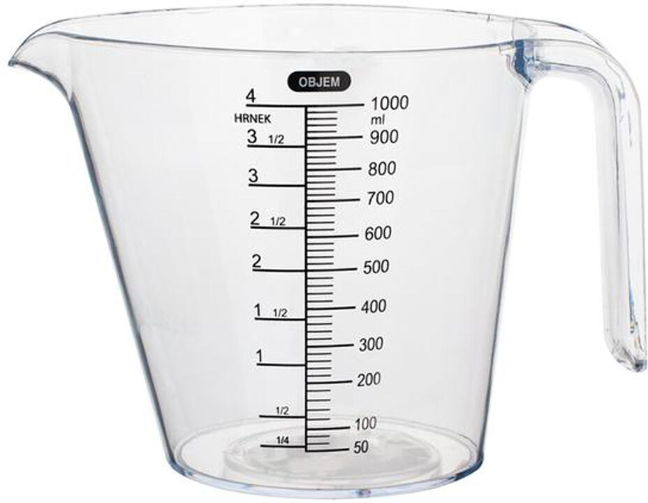 Plastová odměrka s výlevkou TORO 1000ml