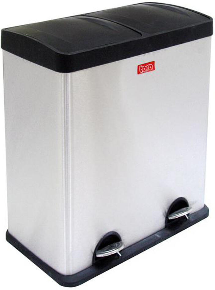 Odpadkový koš TORO na tříděný odpad, nerez, 60l
