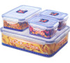 Lock&lock dóza na potraviny LOCK, set 4 ks, 3,9l/ 1l/ 470ml