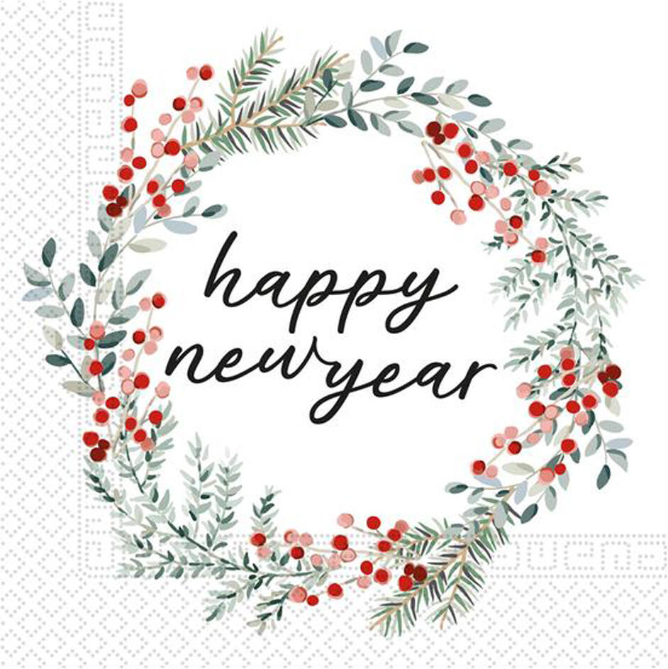 PROCOS papírové ubrousky 33x33cm 3vrstvé new year 20ks