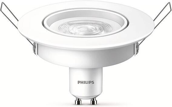 Frame podhledové svítidlo GU10 LED 1x3W 250lm 4000K 9cm kulaté IP20, bílé Philips