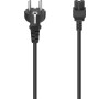 HAMA Mains Cable, Plug with Earth Contact - 3-Pin Socket (Cloverleaf), 1.5 m, bl