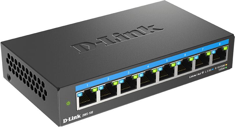 D-Link DMS-108/E 8-port 2.5G Multi-Gigabit QoS IGMP Snooping Switch