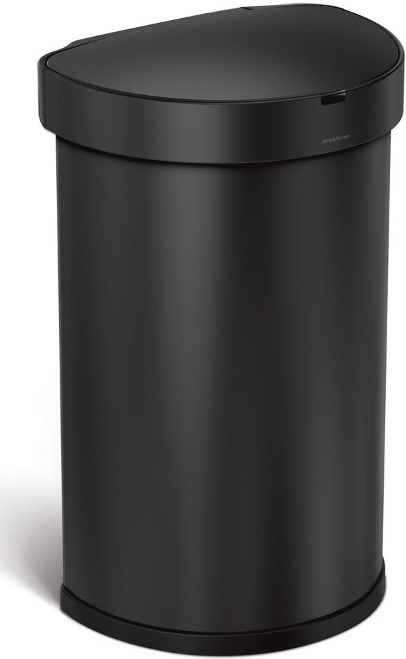 Simplehuman bezdotykový odpadkový koš - 45 l, půlkulatý, černá ocel, inteligentní sensor ST2044