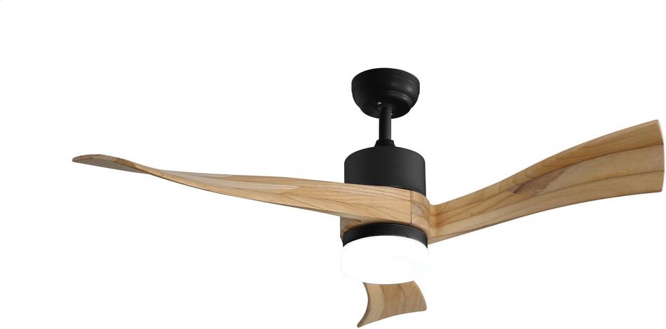 Immax NEO LITE SOFISTICADO Smart LED stropní svítidlo s ventilátorem Tuya WiFi černé/dřevo