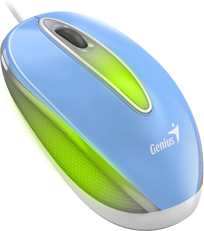 GENIUS DX-Mini Baby Blue/ drátová/ 1000 dpi/ USB/ modrá/ RGB LED (31010025406)