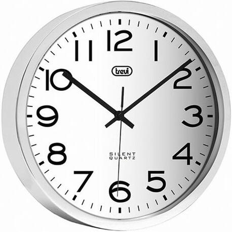 Nástěnné hodiny Trevi, OM 3318 S silver, analogové, SWEEP, průměr 30 cm