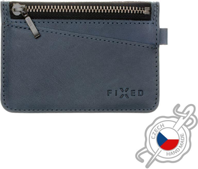 Kožená peněženka FIXED Coins, modrá
