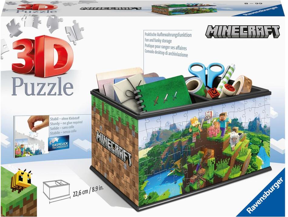 3D puzzle Ravensburger Úložná krabice Minecraft, 216 dílků
