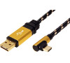 Kabel ROLINE GOLD USB 2.0 - USB-C lomený 90° 0,8m