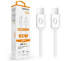 Datový kabel ALIGATOR POWER 100W, USB-C/USB-C 5A, 1,5m bílý