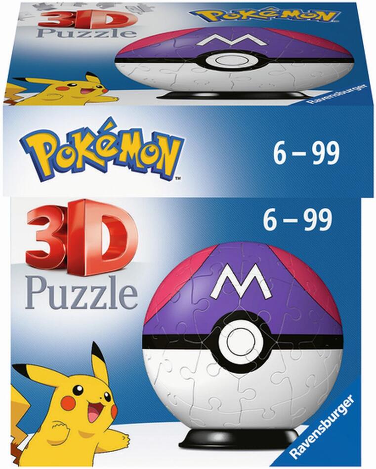 3D puzzle Ravensburger Pokémon Master Ball, 54 dílků