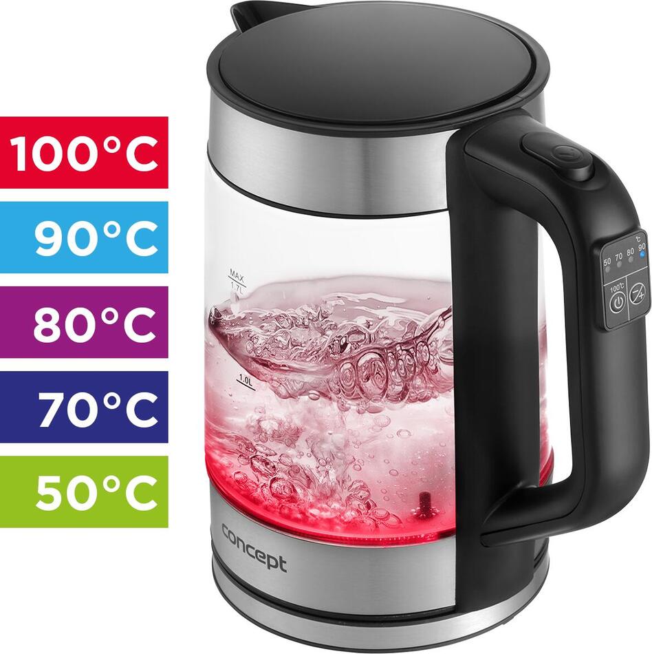 Rychlovarná konvice Concept RK4067, s regulací teploty, 1,7 l