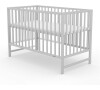 Dětská postýlka New Baby BASIC se stahovací bočnicí šedá