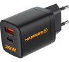 Nabíječka do sítě Hammer RapidCharge Duo 20W, 1xUSB, 1xUSB-C černá