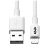 EATON kabel USB-A 2.0 / Lightning Synchronizace/Nabíjení, MFi Certified, Samec/Samec, bílá, 1.83m (M100-006-WH)