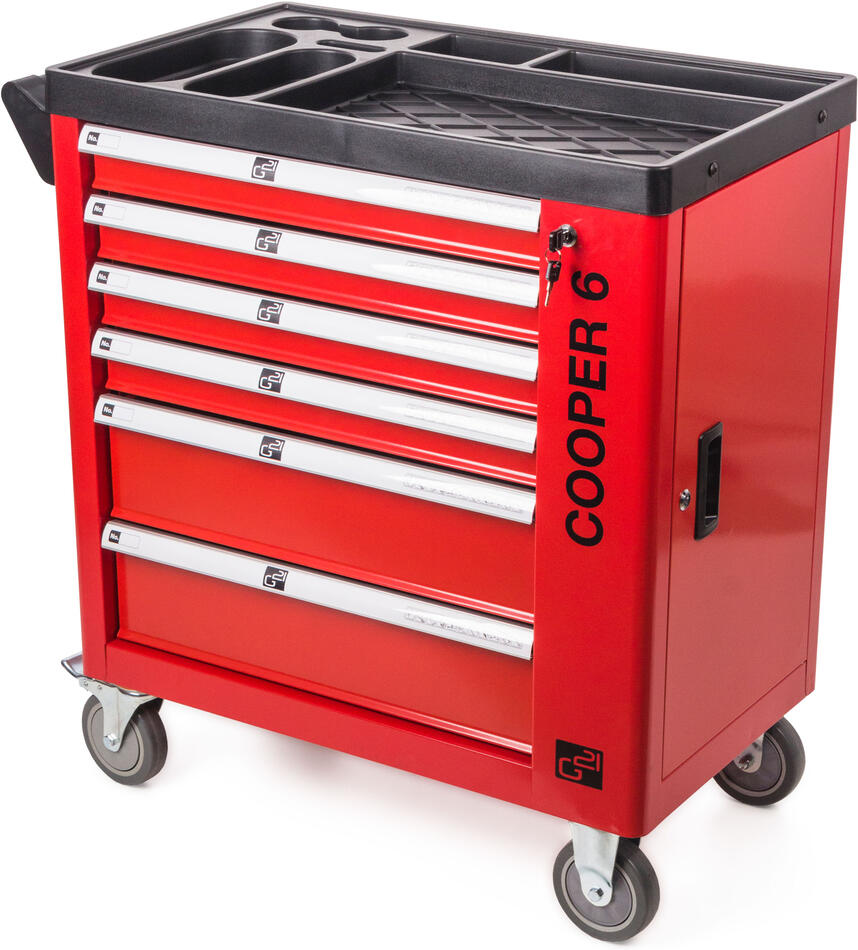 Dílenský vozík G21 Cooper 6, červený