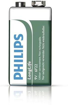 Philips baterie 9V LongLife zinkochloridová - 1ks (6F22L1F/10)