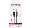 AUDIO ADAPTÉR SWISSTEN TEXTILE LIGHTNING (samec)/3,5 mm JACK(samec) 1,5 M ČERNÝ
