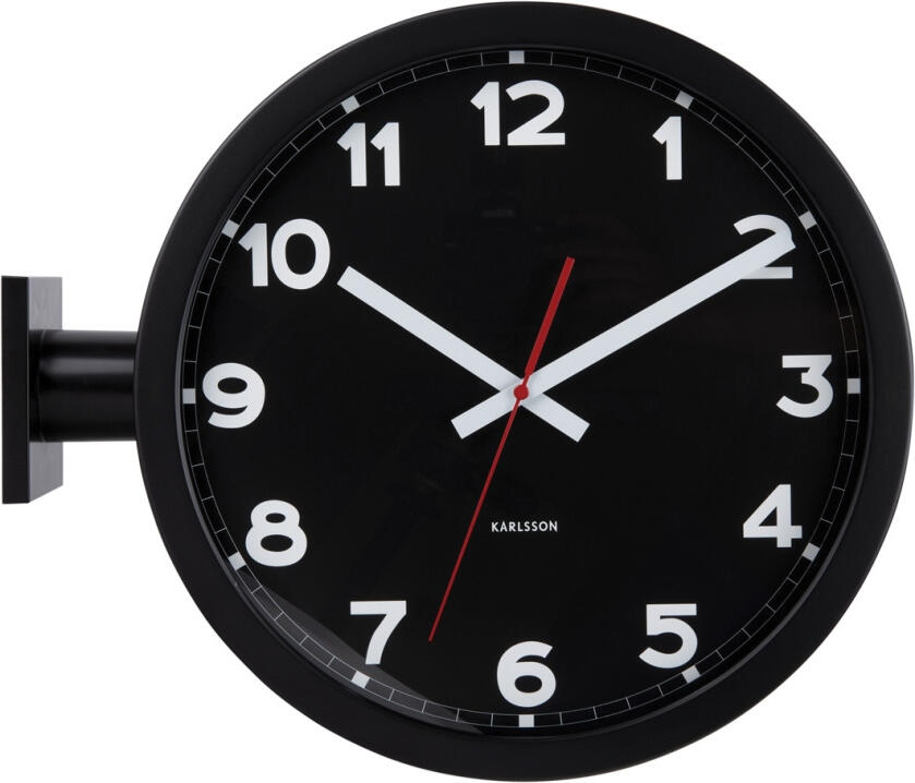 Oboustranné nástěnné hodiny 5966BK Karlsson 38cm