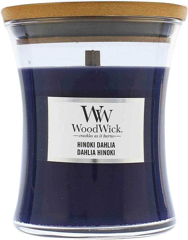WoodWick Hinoki Dahlia vonná svíčka s dřevěným knotem 275 g