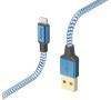 Hama MFi USB kabel Reflective pro Apple, USB-A Lightning 1,5 m, modrý