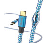 Hama kabel Reflective USB-C 2.0 typ C-C 1,5 m, modrý