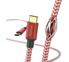 Hama kabel Reflective USB-C 2.0 typ C-C 1,5 m, červený