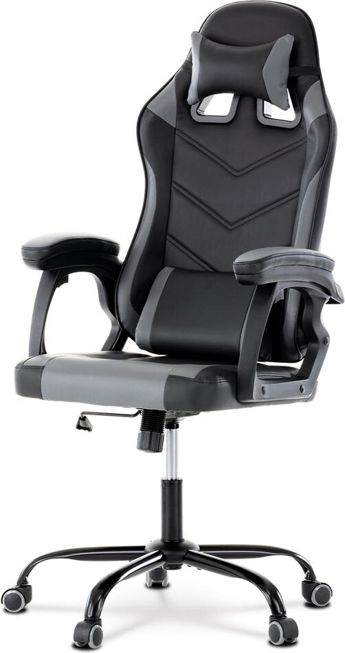 Herní křeslo, houpací mechanismus, šedá ekokůže, KA-L626 GREY Autronic