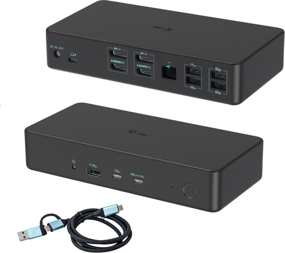 I-TEC USB 3.0/USB-C/Thunderbolt 3 Professional Dual 4K Display Docking Station Gen2, PD 100W (CADUAL4KDOCKPD2)