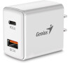 GENIUS nabjeka PD-20AC, 20W, rychl nabjen, USB-C PD3.0, USB-A QC3.0, bl (32590005400)