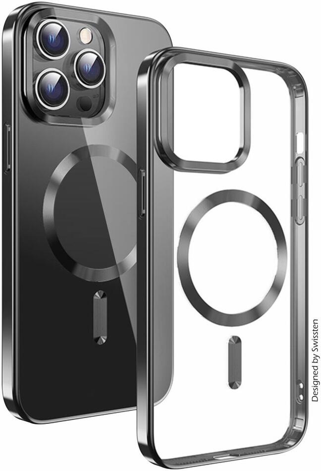 POUZDRO SWISSTEN CLEAR JELLY MagStick METALLIC PRO APPLE IPHONE 13 ČERNÉ
