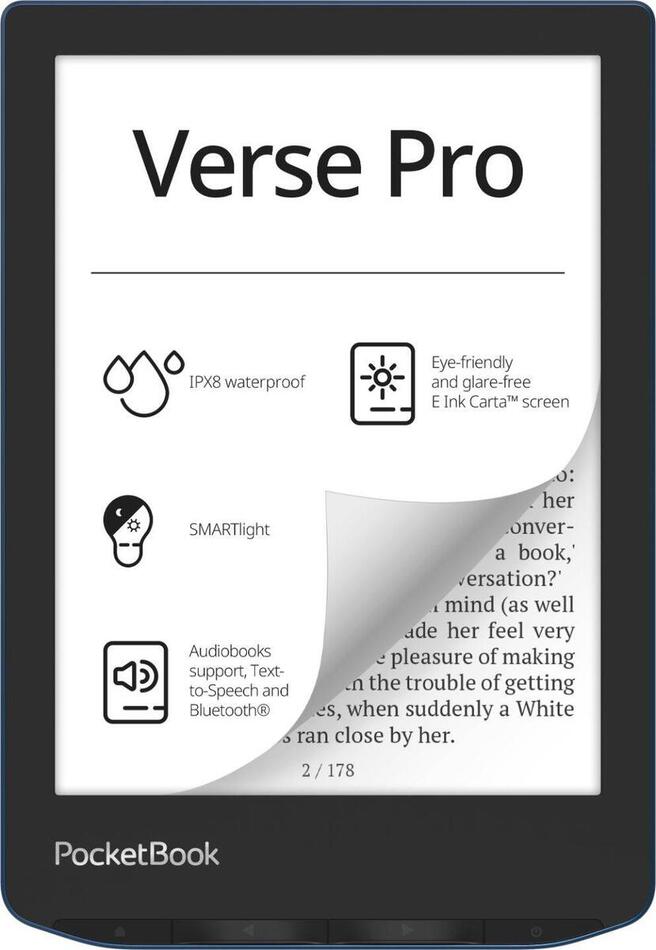 E-book POCKETBOOK 634 VERSE PRO AZURE, MODRÝ