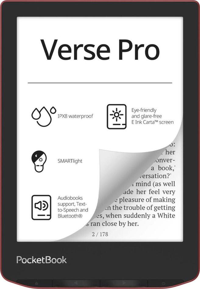POCKETBOOK 634 VERSE PRO PASSION RED, ČERVENÝ (PB634-3-WW)