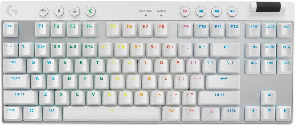 Logitech G PRO X TKL LIGHTSPEED Gaming Keyboard - WHITE - US INT'L - 2.4GHZ/BT - TACTILE (920-012148)