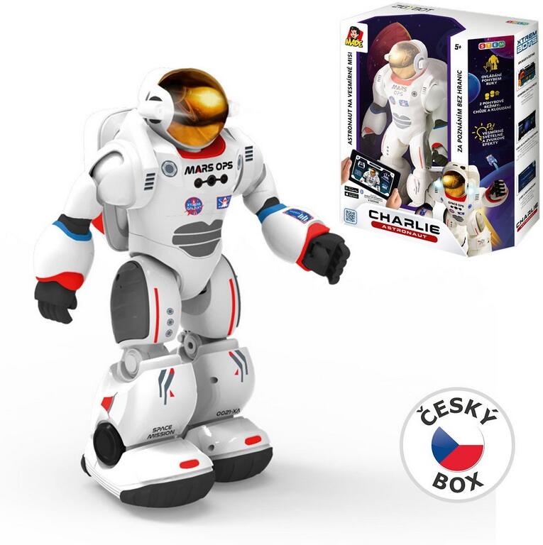 Robot Zigybot astronaut Charlie, s naučnou aplikací, 29,5 cm