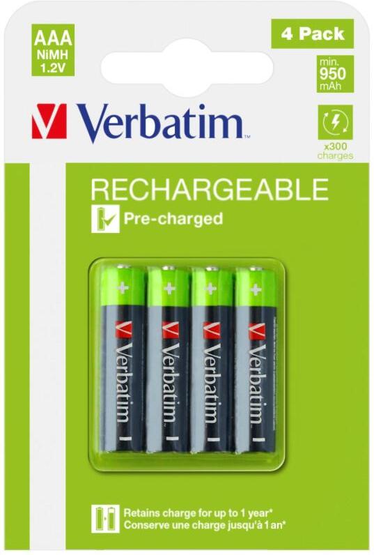 Dobíjecí AAA/HR03/ baterie 4ks/pack Verbatim (49514)