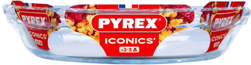 Skleněná zapékací forma na koláč kulatá - Pyrex ?23cm